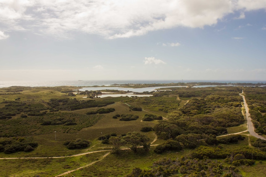 The view from Wadjemup Lighthouse looking west.