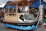 Prince William and the Duchess of Cambridge leave Honiara airport.