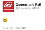 A tweet reportedly sent by Queensland Rail after lengthy delays were announced