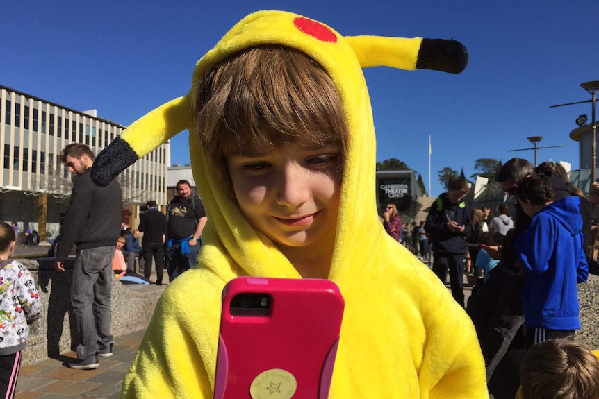 Sebastian James dressed as Pikachu.