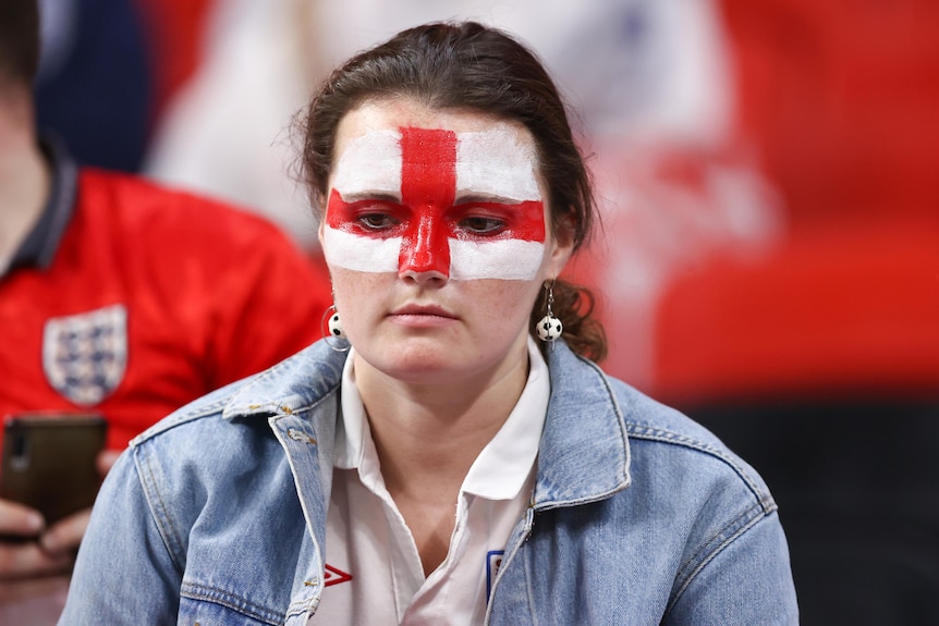 An England football fan looks sad
