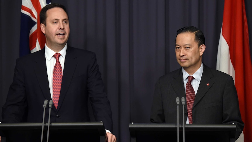 Australian and Indonesian Trade Ministers Steven Thomas Lembong in Canberra