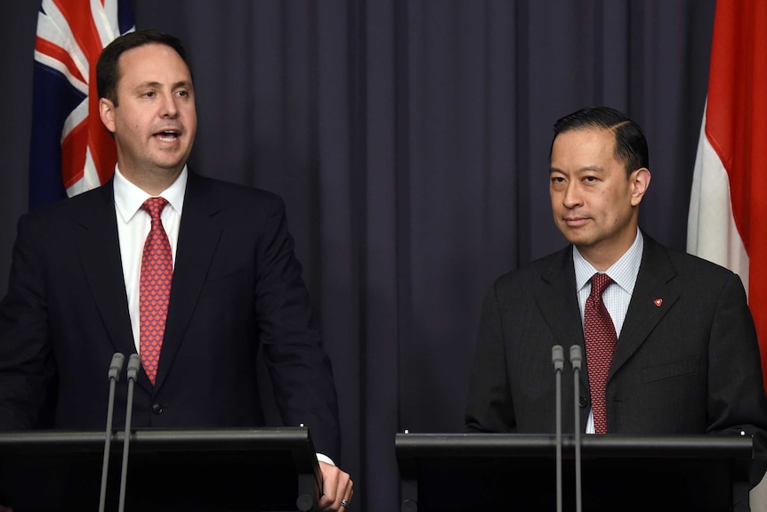 Australian and Indonesian Trade Ministers Steven Thomas Lembong in Canberra