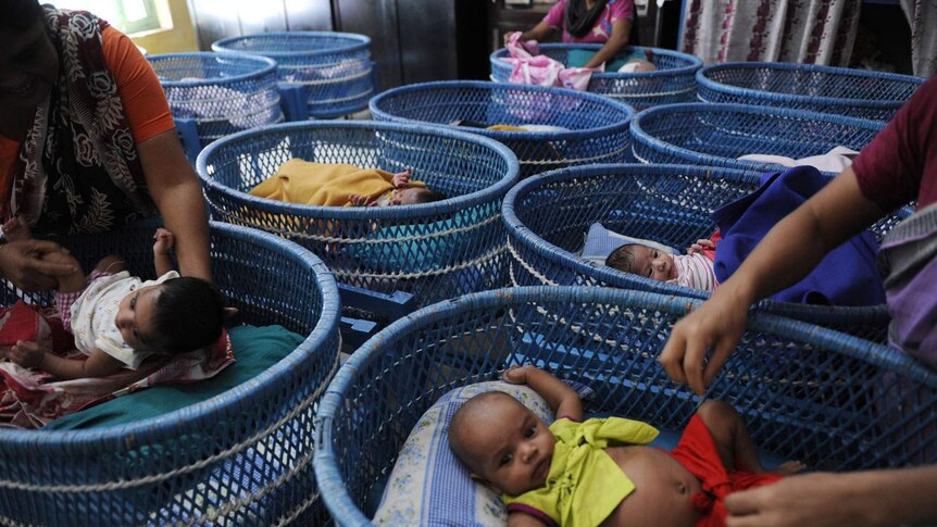 Babies at Bangladeshi orphanage