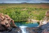 Looking down from the top of Gunlom Falls in the Northern Territory.