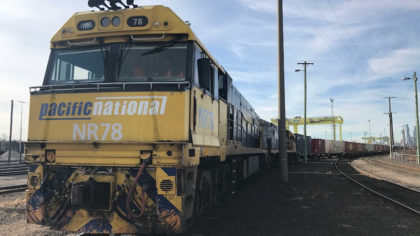 A freight train in Melbourne