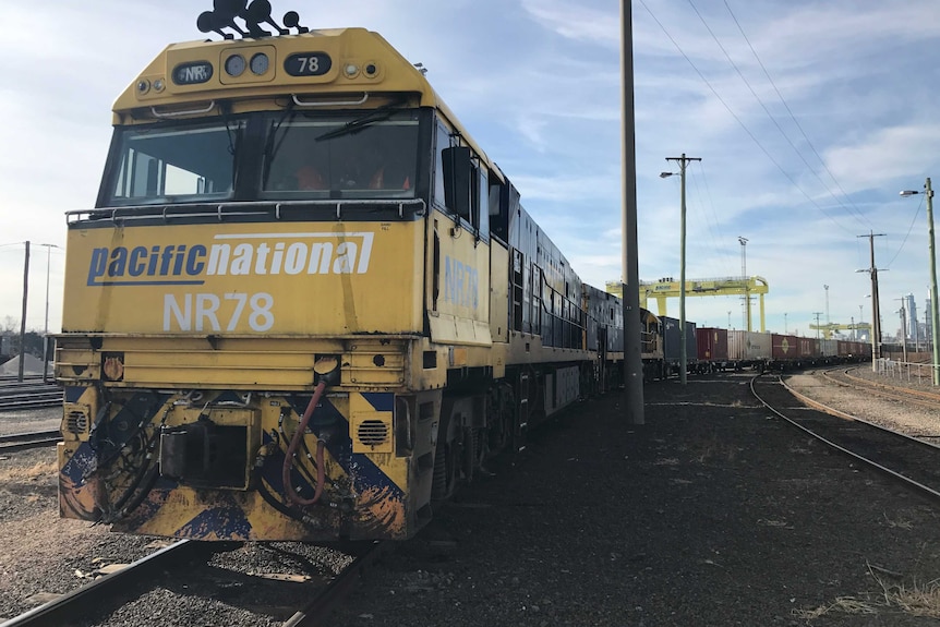 A freight train in Melbourne