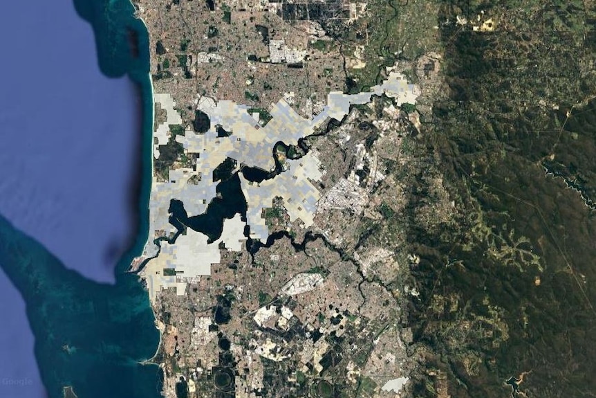 Satellite image of Perth