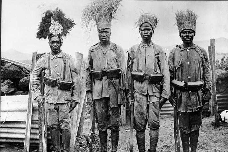 Four 'Askaris', or local soldiers, in German East Africa.