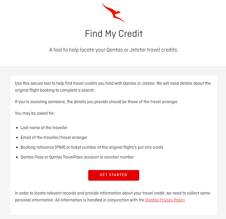 a web page showing the find my credit tool
