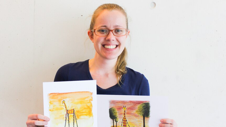 Artist Penny Redshaw is helping others through her positive drawings which include a giraffe and a pig.