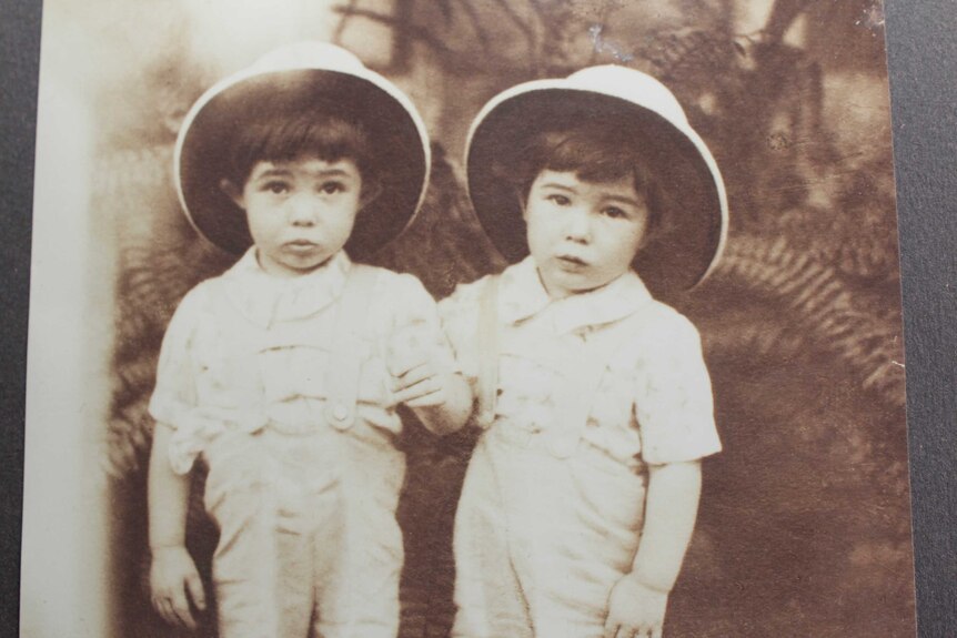 Wal Sutherland with his twin brother, taken in India around 1938