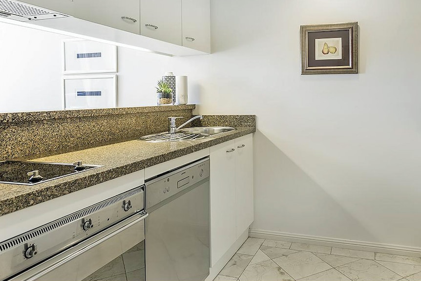 A kitchen in an $800,000 unit for sale in Sydney, January 31, 2017