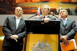 Former Finance minister Lindsay Tanner, former prime minister Kevin Rudd and former treasurer Wayne Swan.