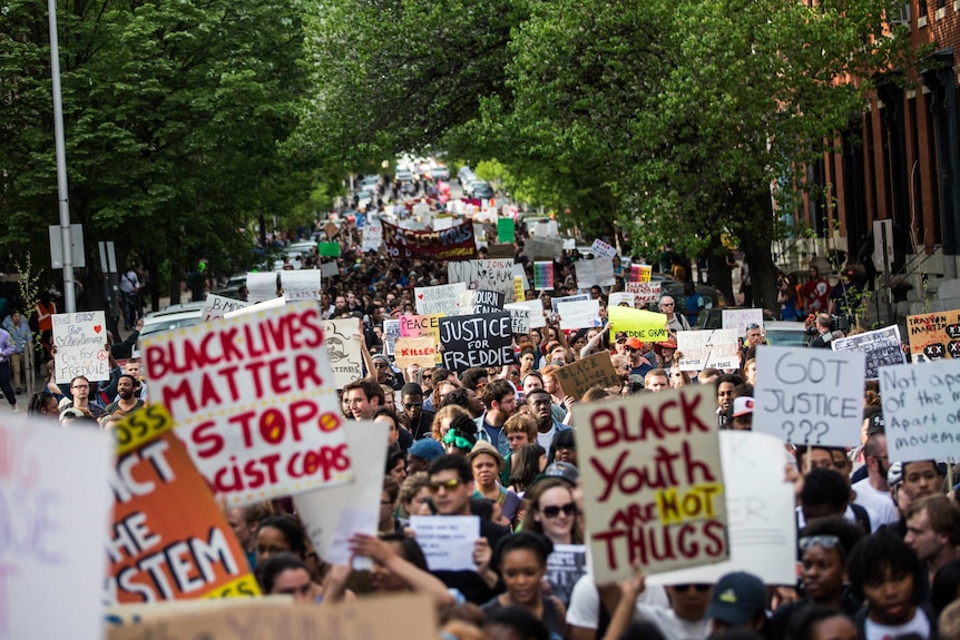 A protest in Baltimore over a death in custody