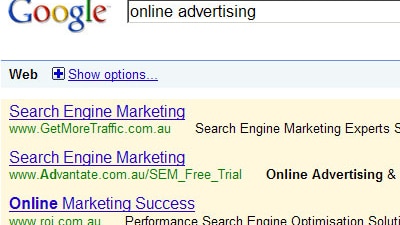 Google search advertising