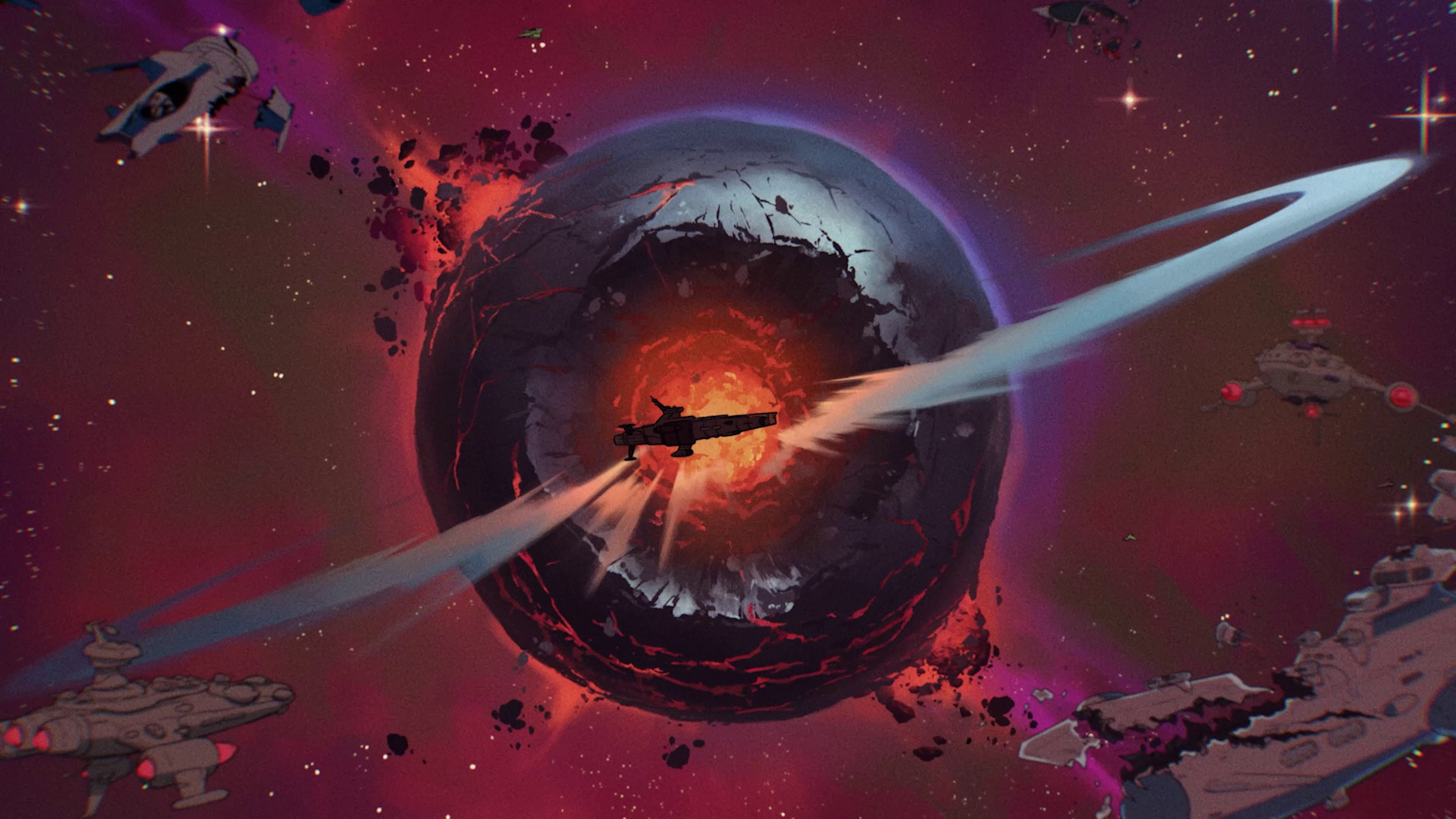 A screenshot from Jumplight Odyssey, showing the destruction of a planet