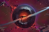 A screenshot from Jumplight Odyssey, showing the destruction of a planet