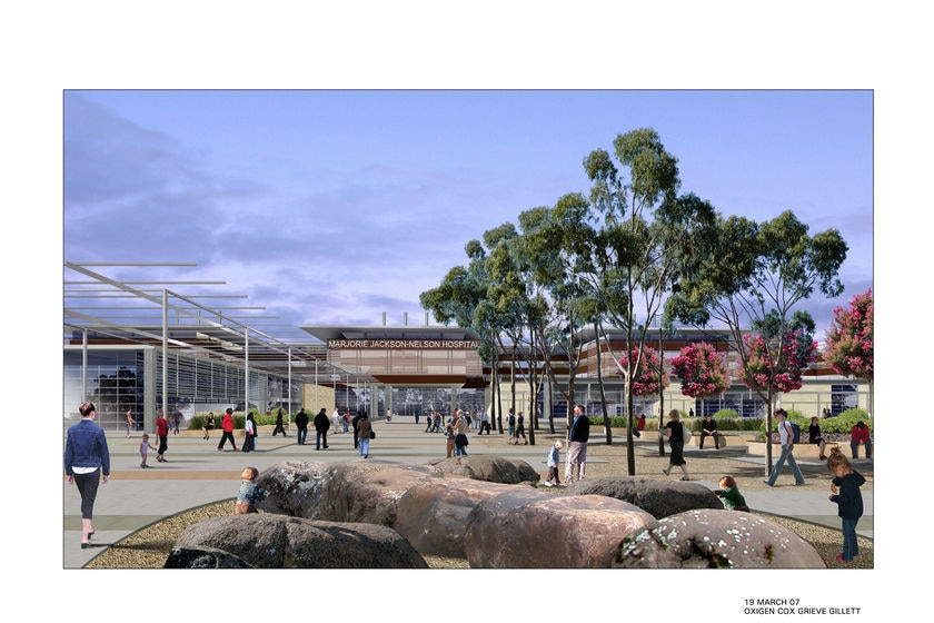 An artist impression of the Marjorie Jackson-Nelson Hospital entrance in Adelaide