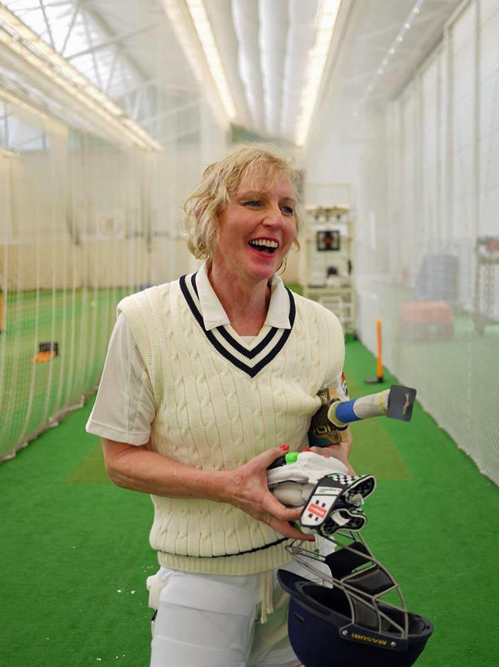Transgender military officer Catherine McGregor in cricket uniform
