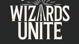 The Harry Potter: Wizards Unite logo in black and white