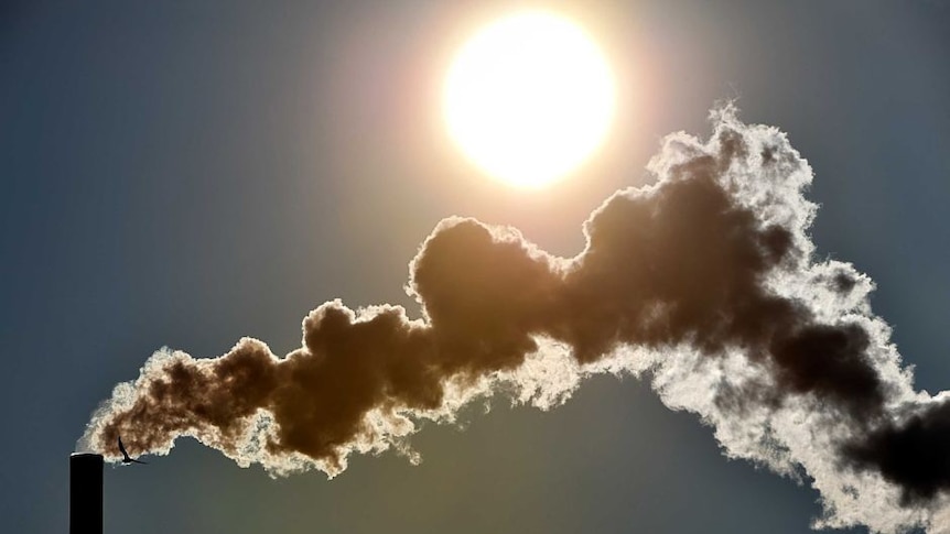 Smoke rises from chimney