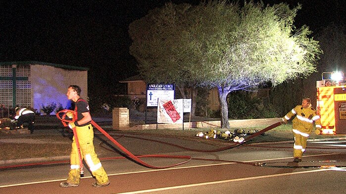 It is believed thieves broke into the St Thomas of Canterbury Anglican Church in Willagee before setting it alight.