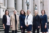 Six graduates from the Pathway to Politics for Women pilot program.
