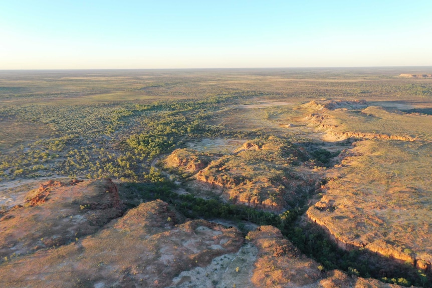 A rocky range in an arid landscape.