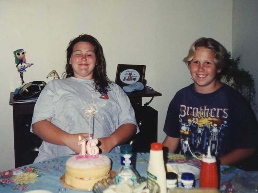 Brother and sister at the table