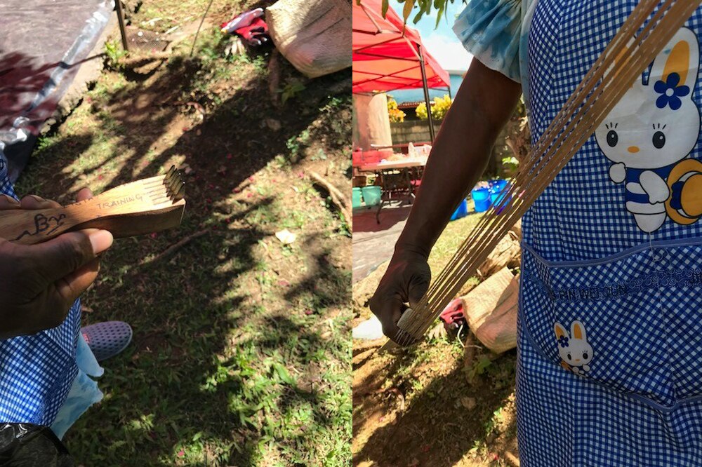 Composite image showing a replica sheet shredding tool used.