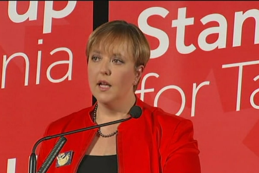 Premier Lara Giddings at election launch