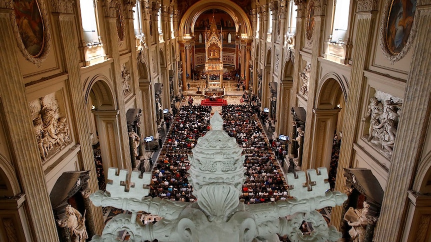 Pope Francis attends the opening of a meeting of Rome's diocese.