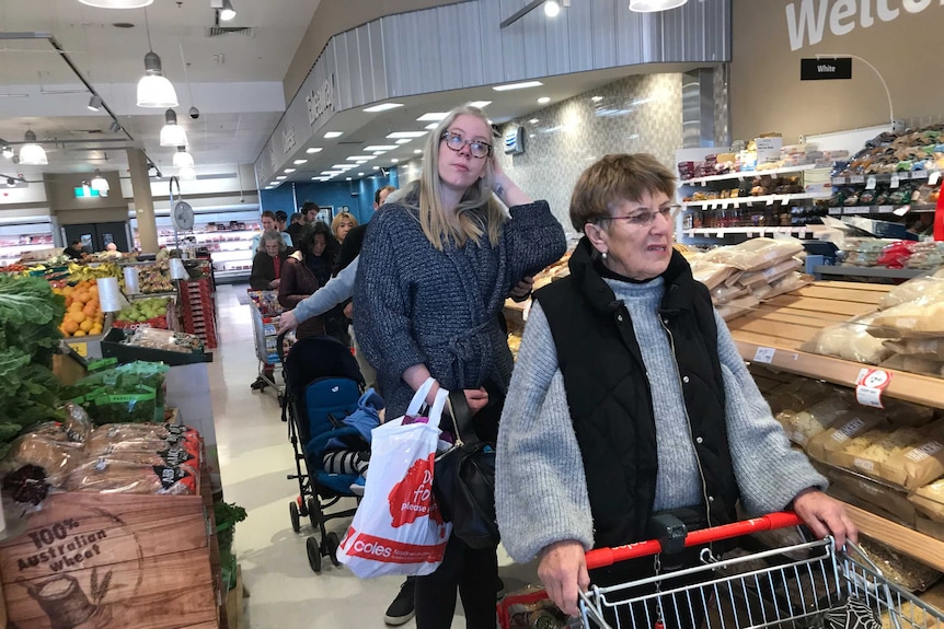 Customers queued for one register