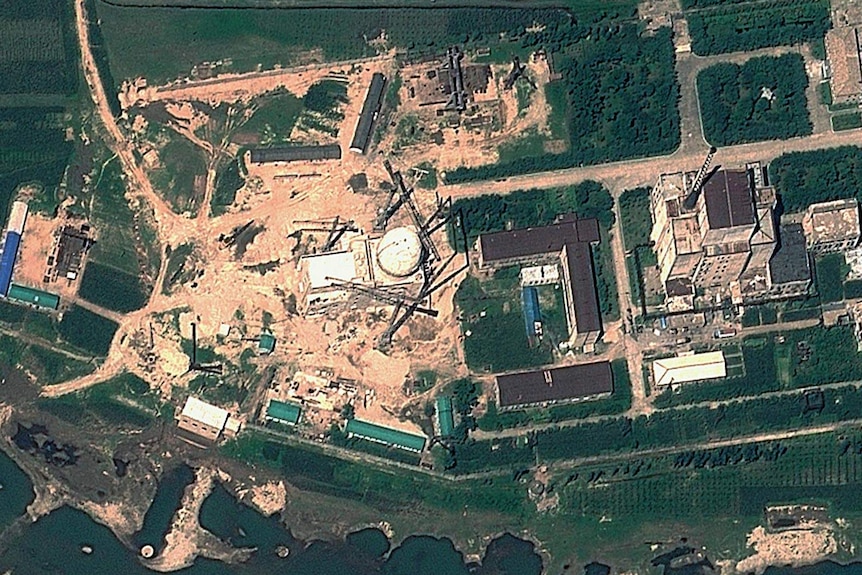 A satellite image of the Yongbyon Nuclear complex in North Korea.