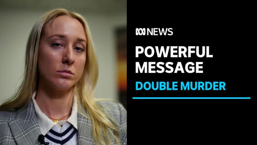 Powerful Message, Double Murder: A woman with blonde hair looks with a sad expression at the camera.