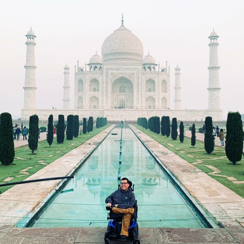 Cory Lee pictured in front of the Taj Mahal