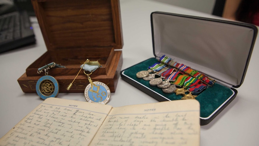 Medals and diary