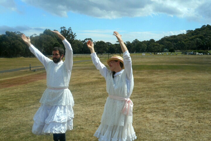 Luke O'Connor and Christy Flaws don period dresses