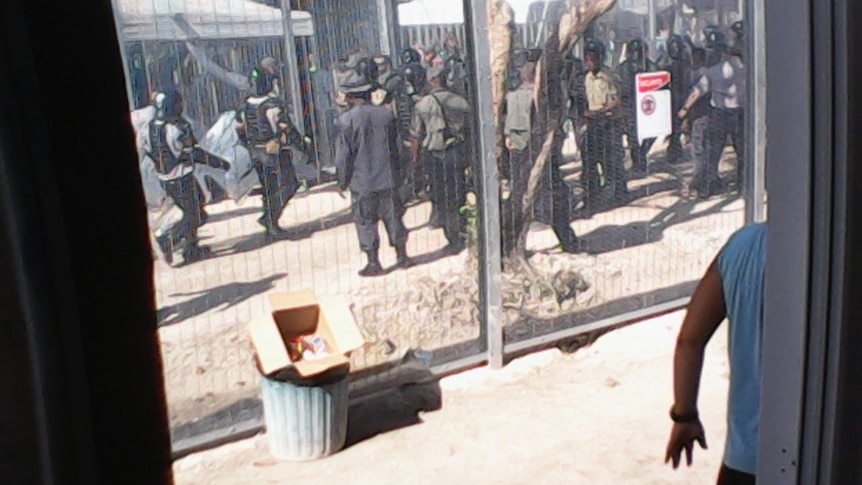 Riot police at Manus Island Detention Centre