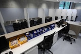 The cubicles in Melbourne's first safe injecting room.