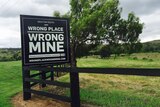 A sign outside Hunter Valley horse studs opposing the Drayton South development.