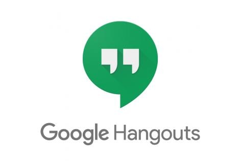 The Google Hangout app logo is a green speech bubble with white quotation marks inside.