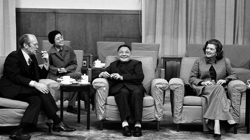 Former US president Gerald Ford and his wife meets with former Chinese vice premier Deng Xiaoping in Beijing, China in 1975.