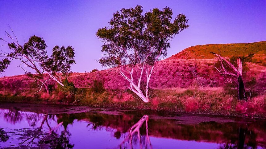 Sunset at Millstream Chichester National Park, Western Australia.