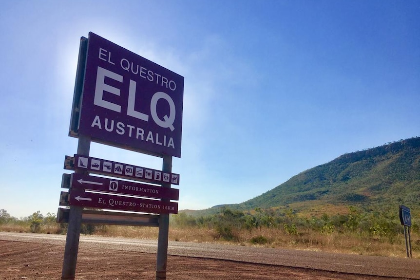 El Questro sign on an outback road