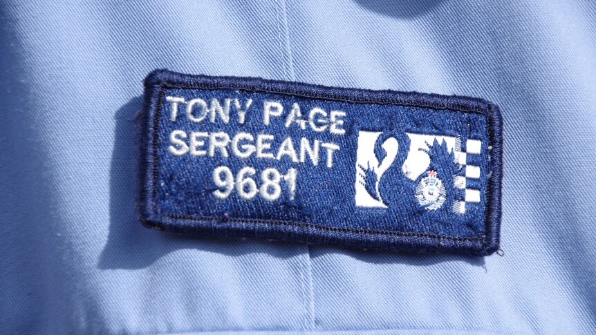 Name patch for WA Police Sergeant Tony Page