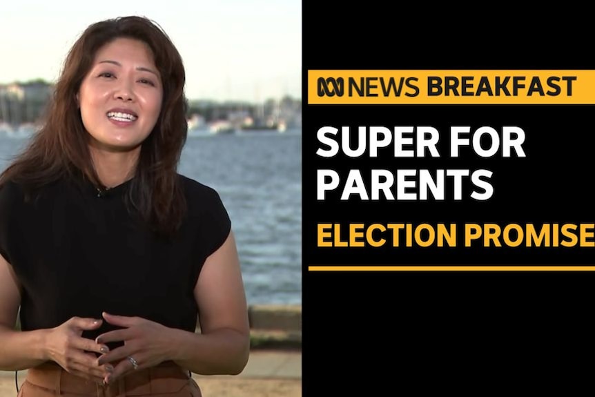 Super for Parents, Election Promise: Woman speaks during television interview.