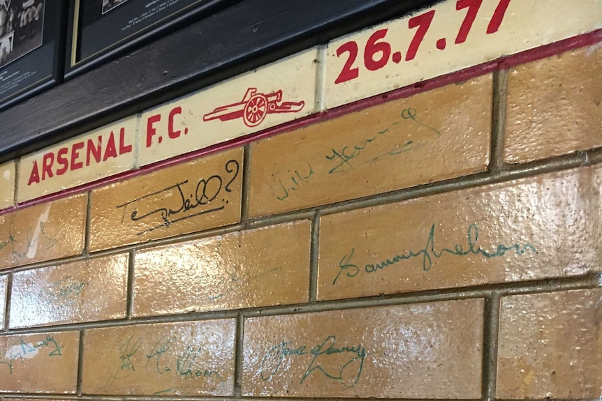 Arsenal signatures at Port Adelaide Soccer Club