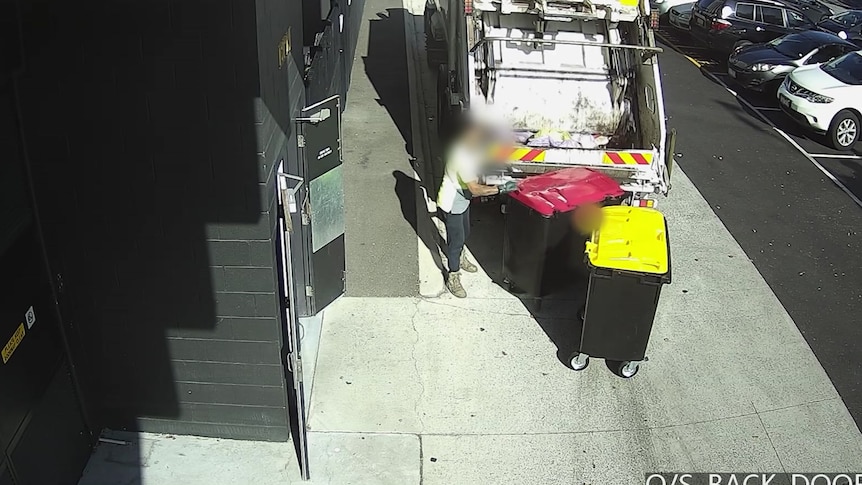 CCTV footage shows Melbourne recycling crushed with rubbish to be dumped in landfill
